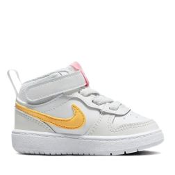 Nike Ghete Mixt CD7784 Court Borough Mid 2 White Yellow incaltaminte copii bigstep